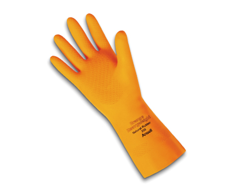 Orange Heavyweight Latex Gloves Wayne Safety